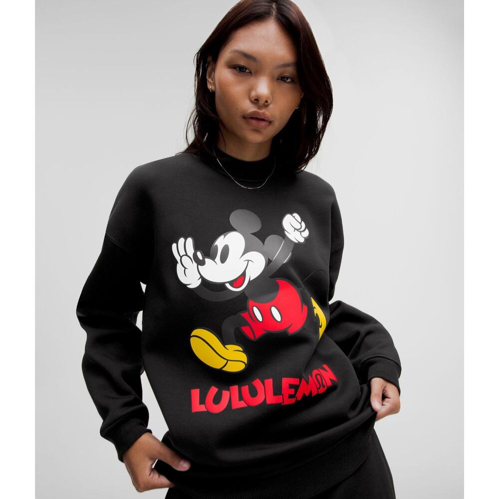 NWT Disney x lululemon Fleece Oversized Pullover Black Size Womens XS